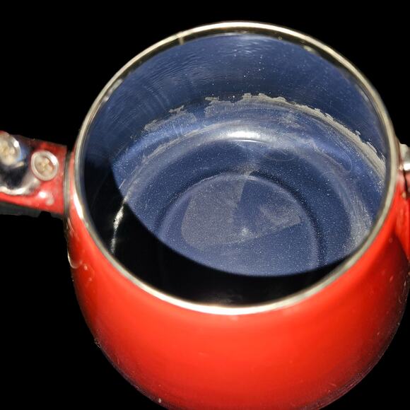 OXO Good Grips Downpour Red Enamel Whistling Tea Kettle 1.8 Qt Soft Grip Handle - Picture 8 of 10